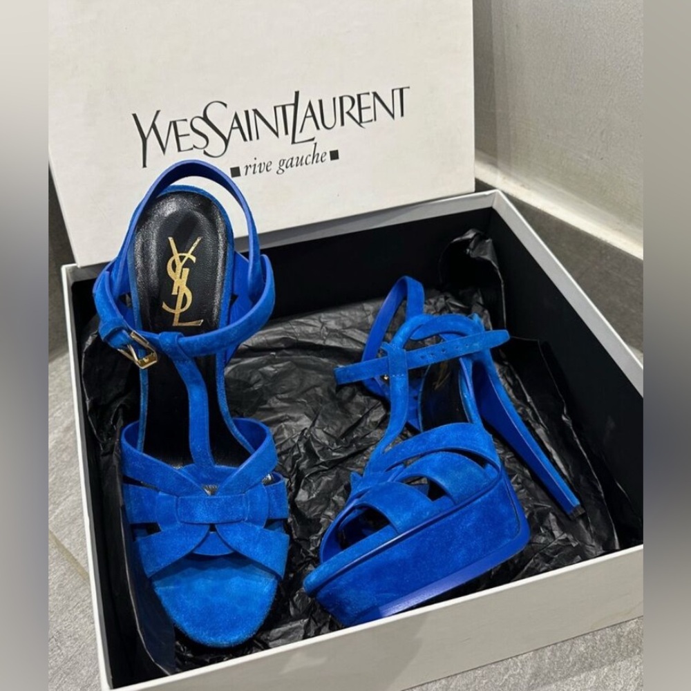 YSL Tribute in Cobalt Blue Suede